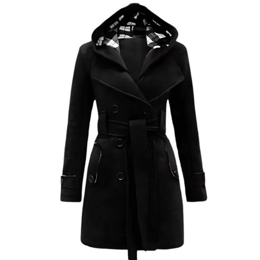 Victoria Fleece Double Breasted Waist Belt Long Coat