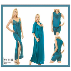 Victoria Sandar 4PCS Long Inner & Gown Nighty