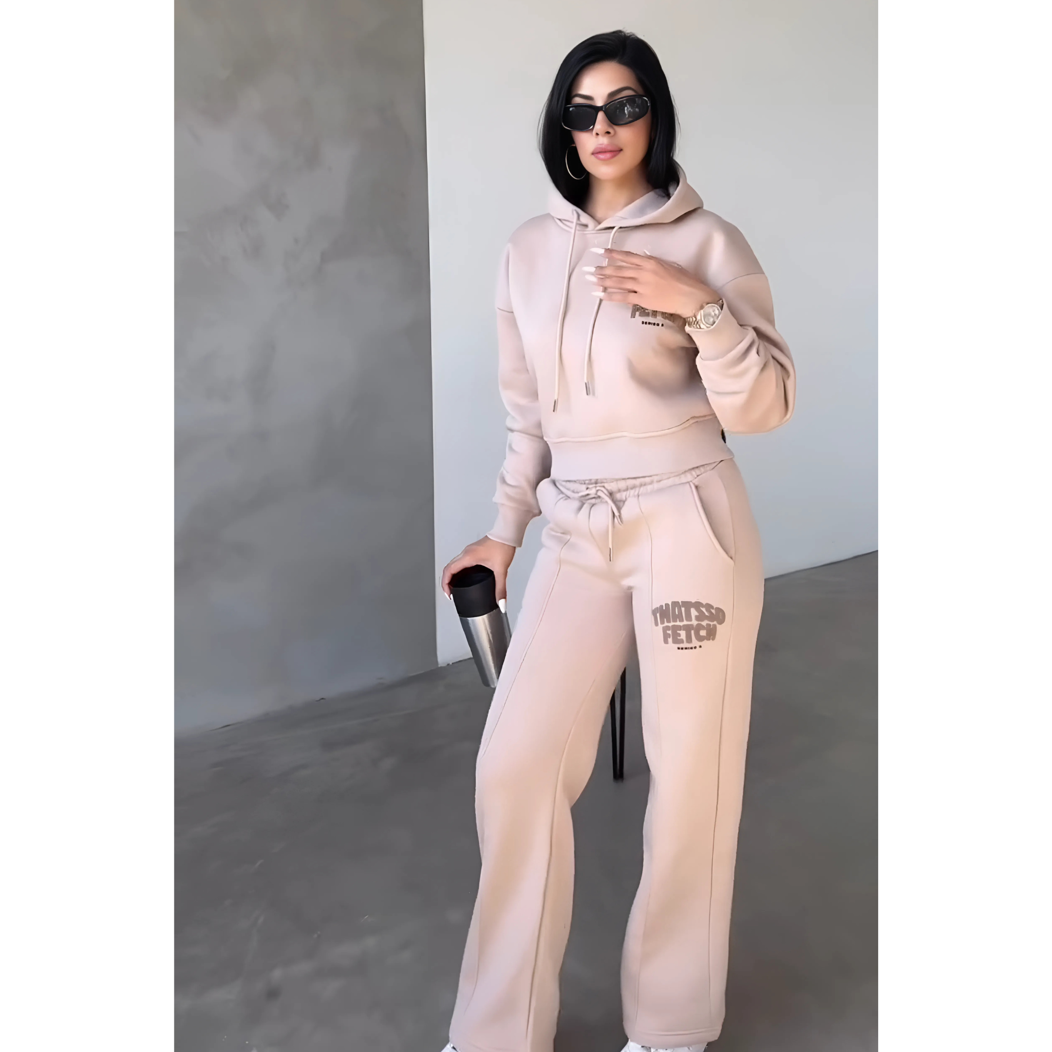 Victoria Fleece Hoodie Tracksuit Suit