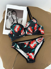 Victoria Cheek Floral Print Padded Bra and Panty Set