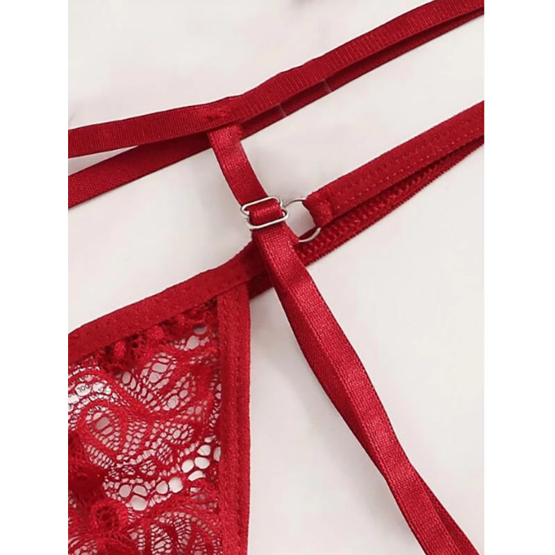 Victoria Bee Embroidered Exotic Garter Belt Set