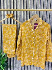 Victoria Marigold Linen Pajama Suit