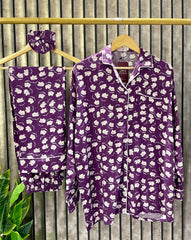 Victoria Dusky Petals Linen Pajama Suit