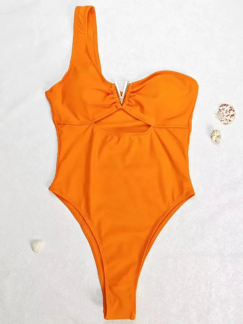 Victoria Rust Orange One piece Bikini Swimsuit