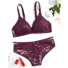 Victoria Max Front Open Padded Bra and Panty Set