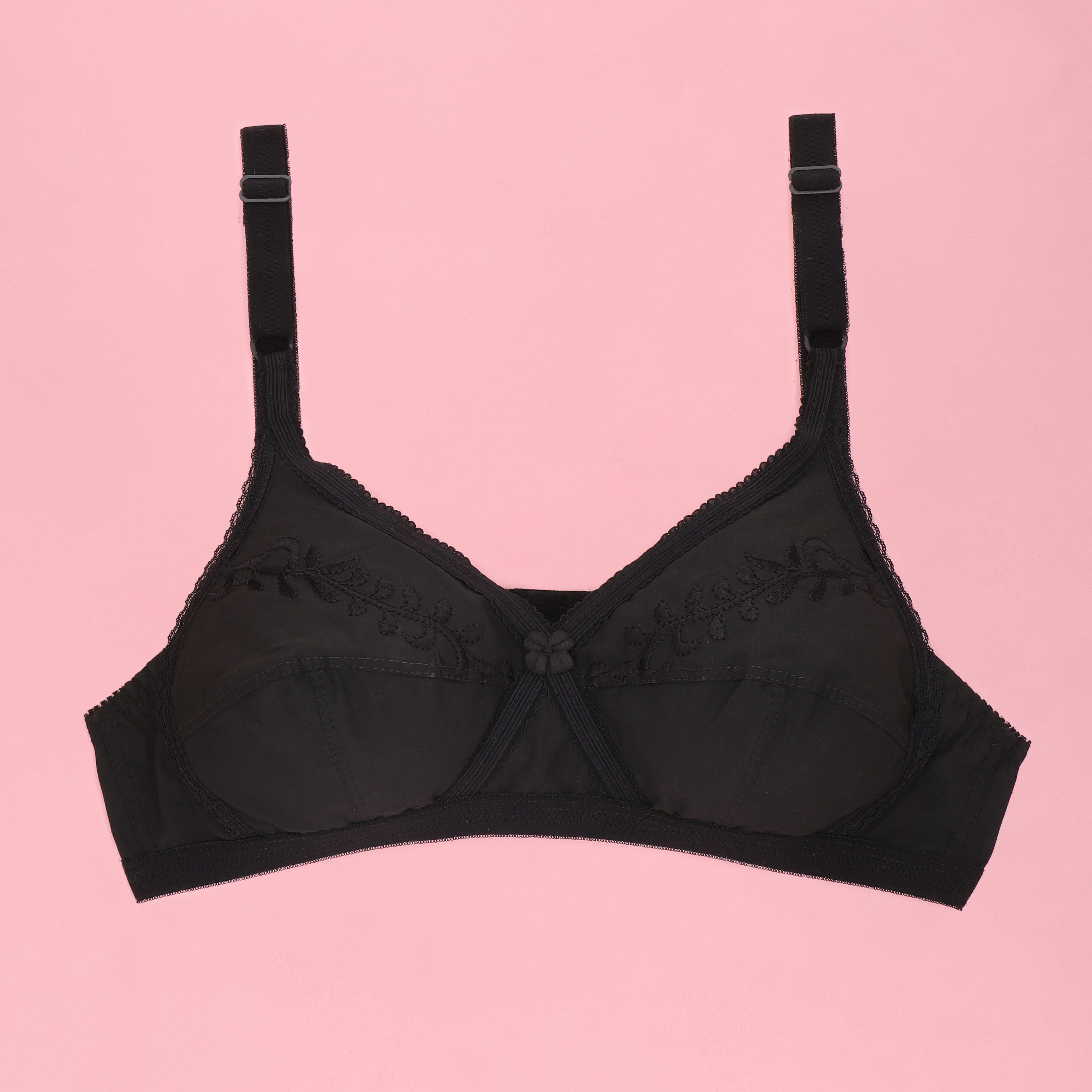 Victoria Cross Embroidered Casual Non Padded Wireless Bra