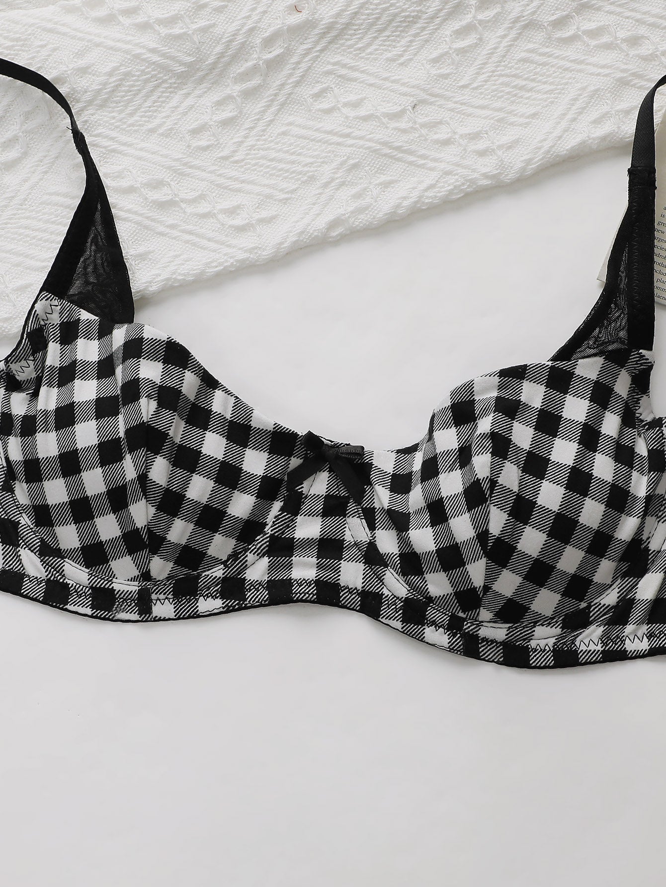 Victoria Plaid Check Non Padded Bra and Panty Set