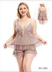 Victoria Carmen-2pcs Silk Net Embroidered Cami Set