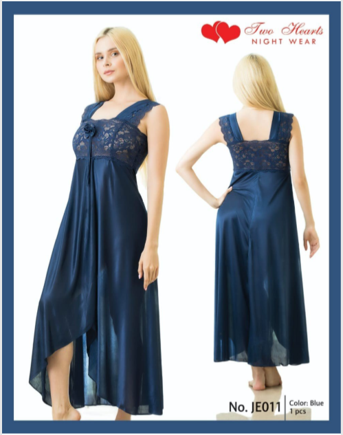 Victoria Elegant 1 Piece Cross Cut Long Nightie (011)