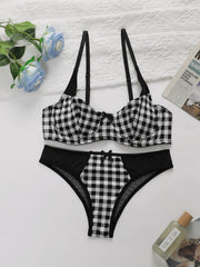 Victoria Plaid Check Non Padded Bra and Panty Set