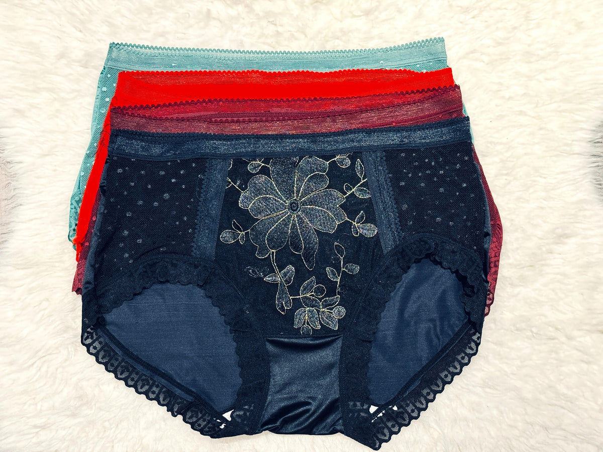 Victoria Sun flower Silk Net Panty