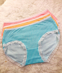 Victoria Check Print Cotton Panty