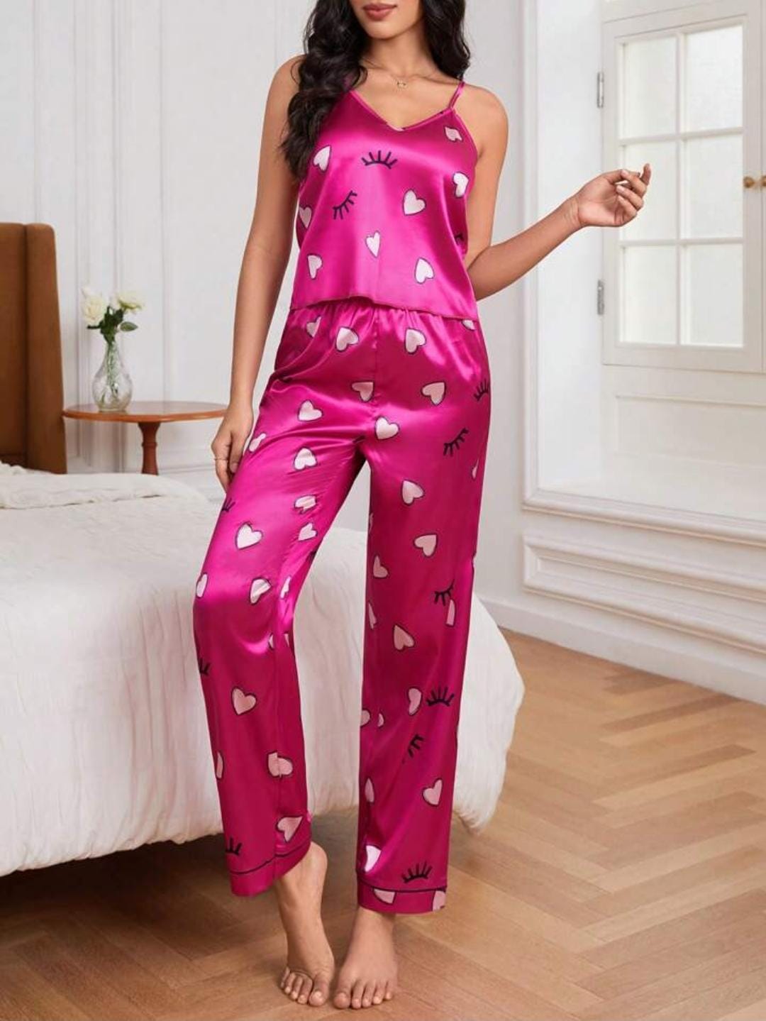 Victoria Spice Ceder Strap Jumpsuit Printed Pink Hearst