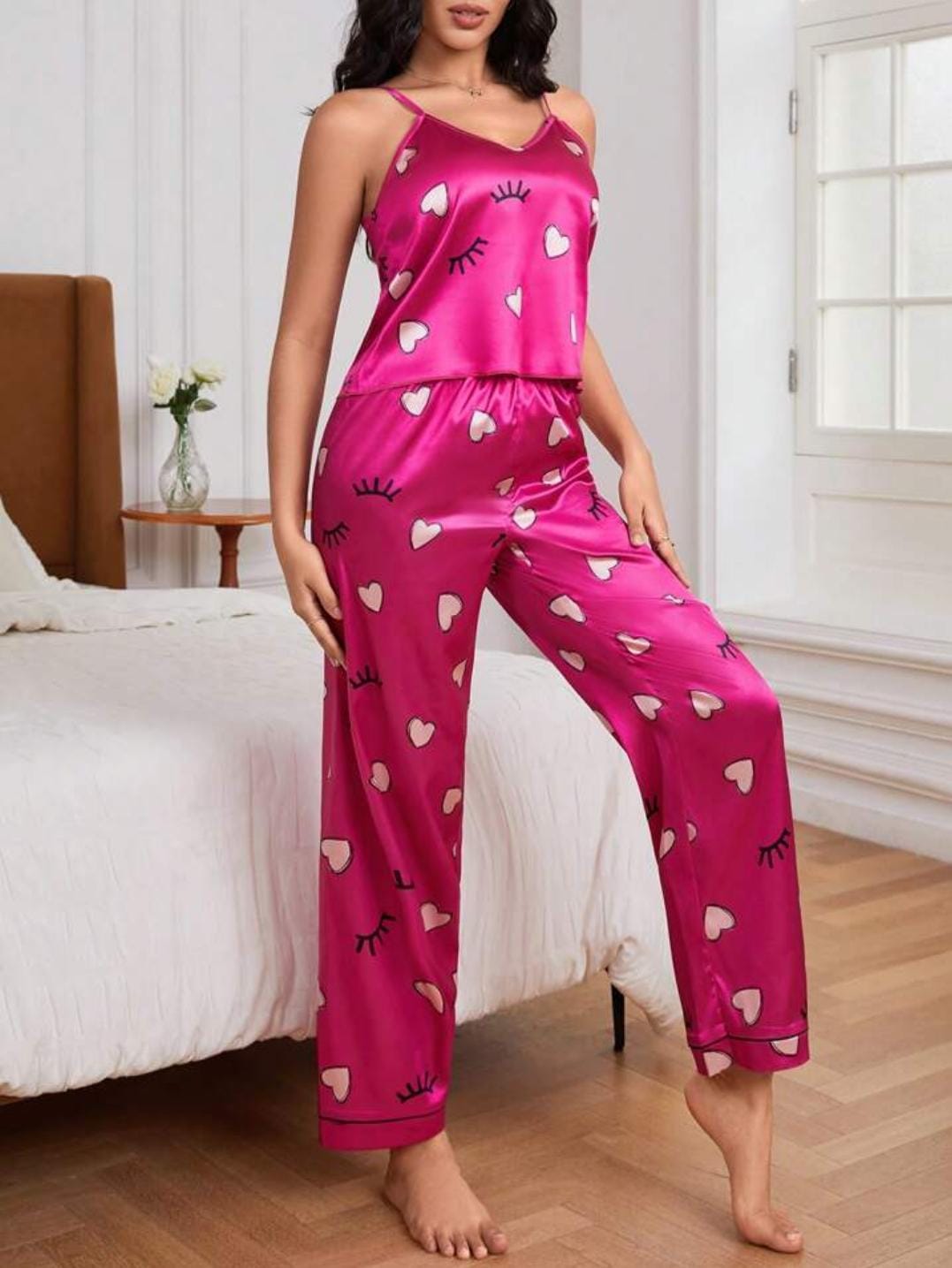 Victoria Spice Ceder Strap Jumpsuit Printed Pink Hearst