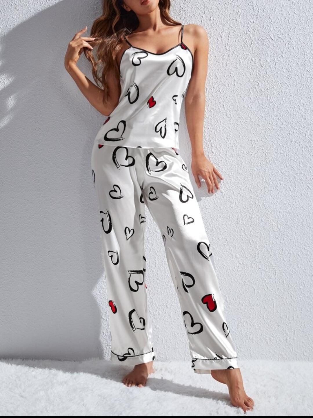 Victoria Spice Ceder Strap Jumpsuit Printed Hearst White