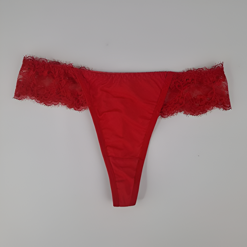 Victoria Charming Red Embroidered Padded Bra and Panty Set