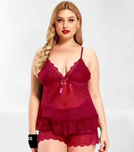 Victoria Carmen-2pcs Silk Net Embroidered Cami Set